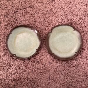 Frankoma Pottery 5E Scalloped Prairie Green Salad Plate 5 1/2” Set Of 2
